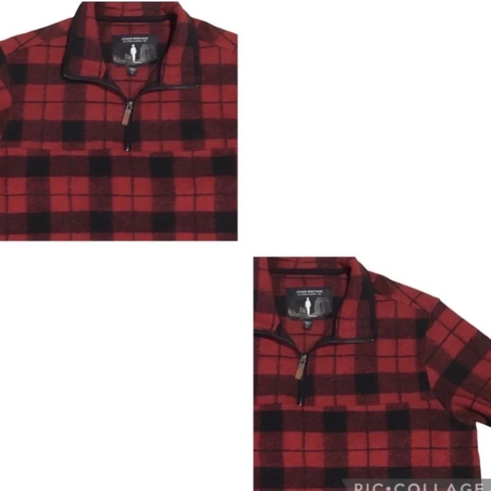 Outdoor Western Rancher Plaid 1/4 Zip Pullover John Wayne Stock & Supply L